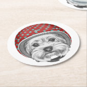Draufgänger Yorkshires Terrier Runder Pappuntersetzer (Angewinkelt)