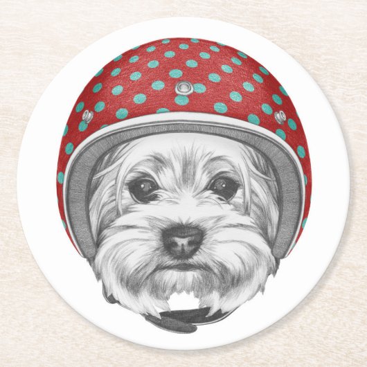Draufgänger Yorkshires Terrier Runder Pappuntersetzer (Vorderseite)