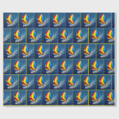 Draufsicht eines Segelboots mit Spinnaker Geschenkpapier (Flach)