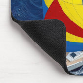 Draufsicht eines Spinnakers auf einem Segelboot Mousepad (Ecke)