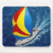 Draufsicht eines Spinnakers auf einem Segelboot Mousepad (Vorne)