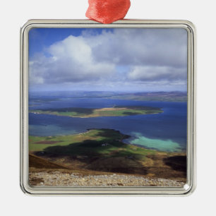 Draufsicht: graemsay u. Orkneys Festland burra Silbernes Ornament