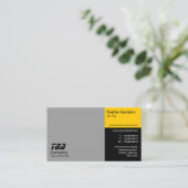 Draußen - grau, orange und schwarz visitenkarte (Stehend Vorderseite)