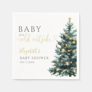 Draußen ist es kalt Winter-Weihnachts-Baby-Party Serviette