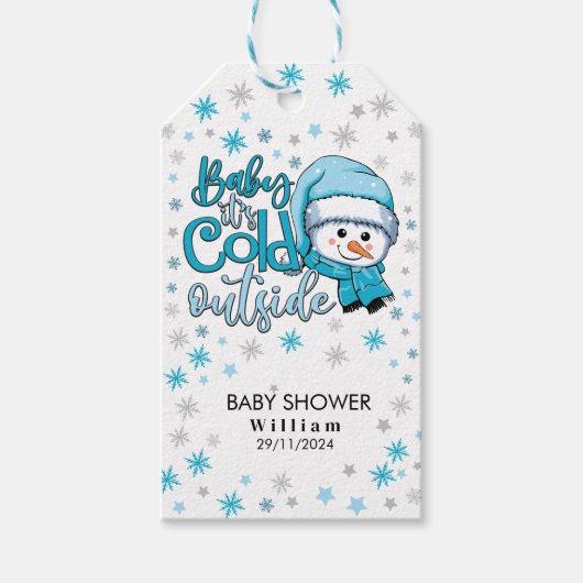 draußen kalt geschenkanhänger (Vorderseite)