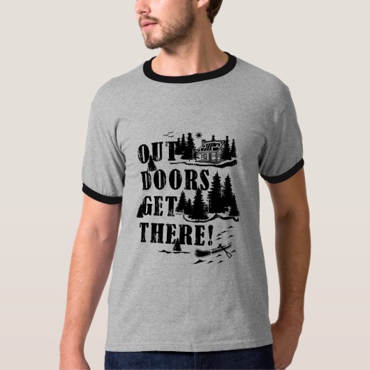 Draußen kommen Sie dorthin! Collage T-Shirt (Vorderseite)