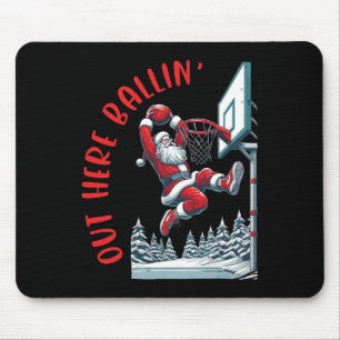 Draußen liegt Santa und spielt Skelett-Weihnachtss Mousepad