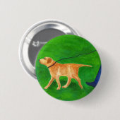 Draußen mit dem Hund spazieren Button (Vorne & Hinten)