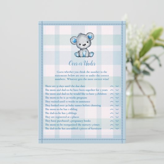 Draußen oder unter Niedlichem Graubärenspielzeug Einladung (Stehend Vorderseite)