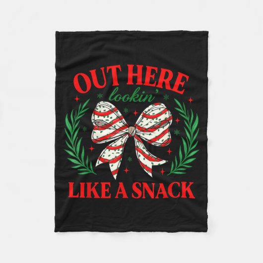 Draußen sehe ich aus wie ein Snack Lustiger Weihna Fleecedecke (Vorderseite)