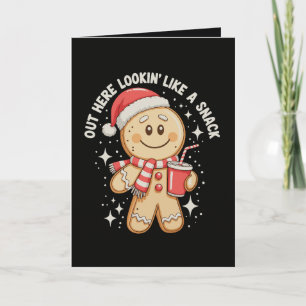 Draußen sehe ich wie ein Snack Lebkuchen Weihnacht Karte