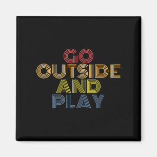 Draußen spielen Retro 70er Jahre Vintage Natur Spa Magnet