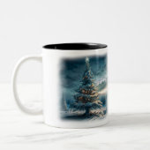 Draußen Weihnachtsbaum Zwei-Tone-Tasse, 11 oz Zweifarbige Tasse (Links)