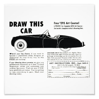 Draw Me - Vintage Art School Drawing Contest Mug Fotodruck