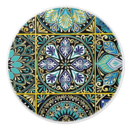 Draw Talavera Tile Bild Türkis Blau Keramikknauf