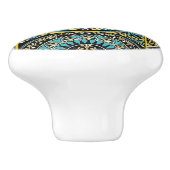 Draw Talavera Tile Bild Türkis Blau Keramikknauf (Seitenansicht)