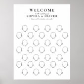 Draw Your Face 31 Guest Book Wedding Welcome Sign Poster (Vorne)