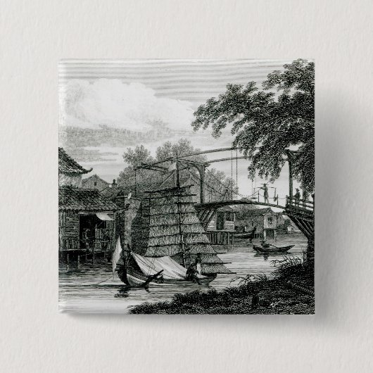 Drawbridge bei Malakka, graviert von George Cooke Button (Vorderseite)