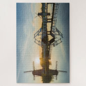 Drawbridge und Windmühlen bei Sonnenuntergang in H Puzzle (Vertikal)