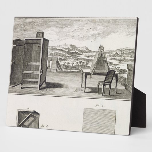 Drawing aids: a basic wooden camera obscura and a fotoplatte (Seite)