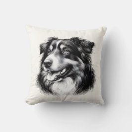 Drawing Australian Shepherd Kissen