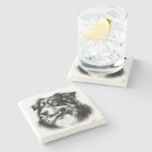 Drawing Australian Shepherd Steinuntersetzer (Seitenansicht)