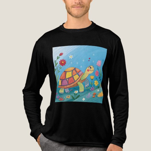 Drawing Baby Turtle Tri-Blend Shirt (Vorderseite)