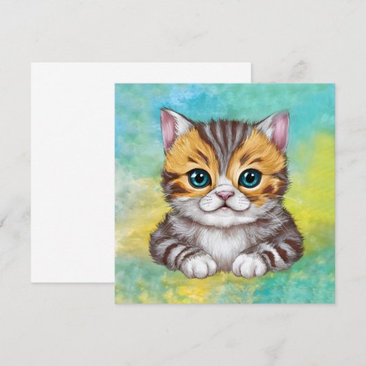 Drawing Cat Einladung (Vorne/Hinten)