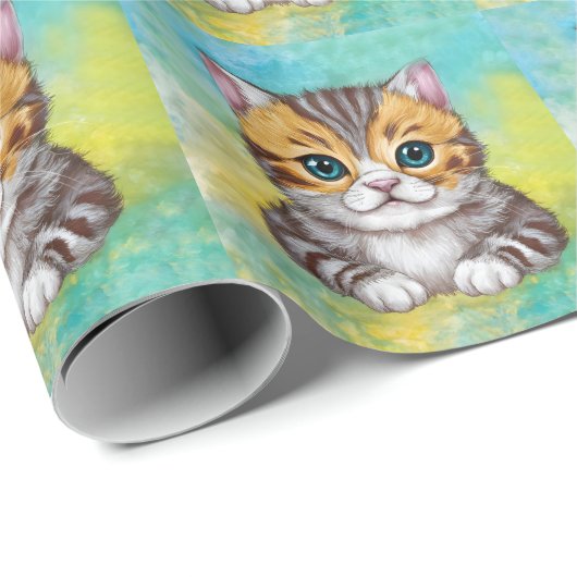 Drawing Cat Geschenkpapier (Rolleneckpunkt)