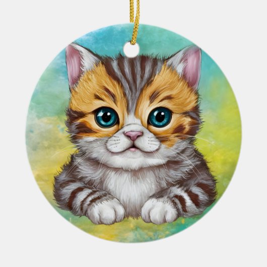 Drawing Cat Keramik Ornament (Vorne)