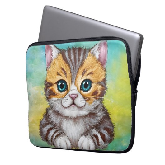 Drawing Cat Laptopschutzhülle (Vorderseite Links)