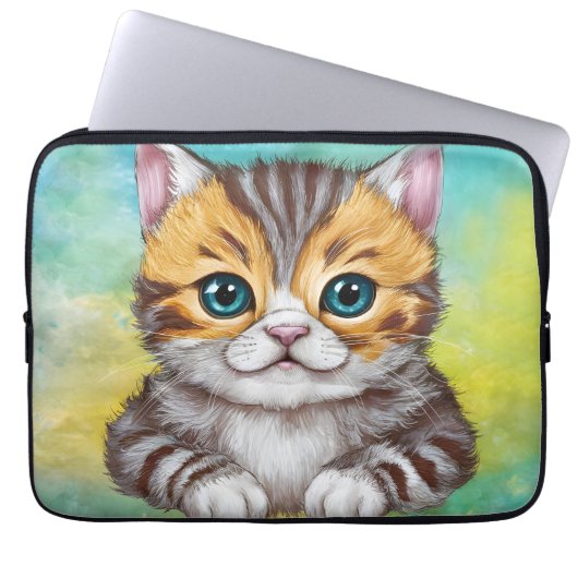 Drawing Cat Laptopschutzhülle (Vorderseite)