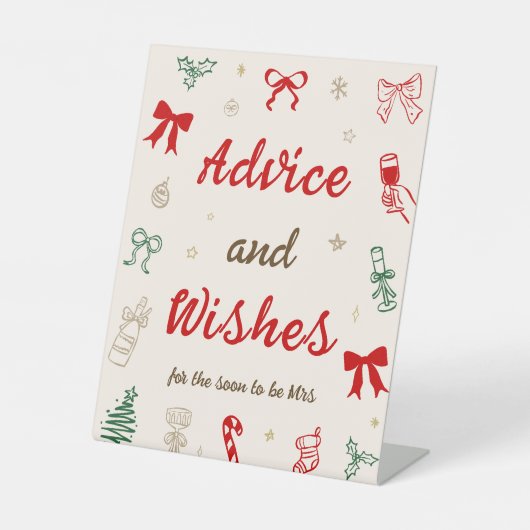 Drawing Christmas Bridal Shower Advice and Wishes Sockelschild (Vorderseite)