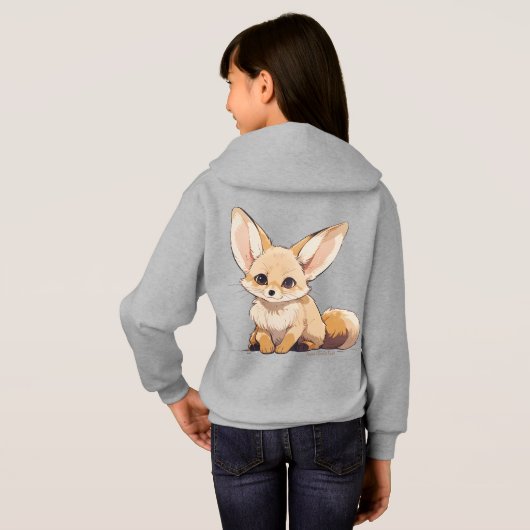 Drawing of a Fennec, Desert Fox, in Cartoon style Hoodie (Schwarz voll)