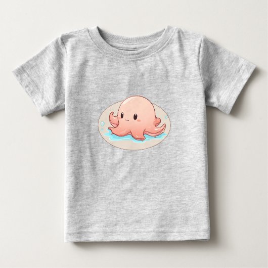Drawing of a pink Baby Octopus Baby T-shirt (Vorderseite)