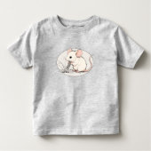 Drawing of a White Mouse nibbling Wheat Grains Kleinkind T-shirt (Vorderseite)