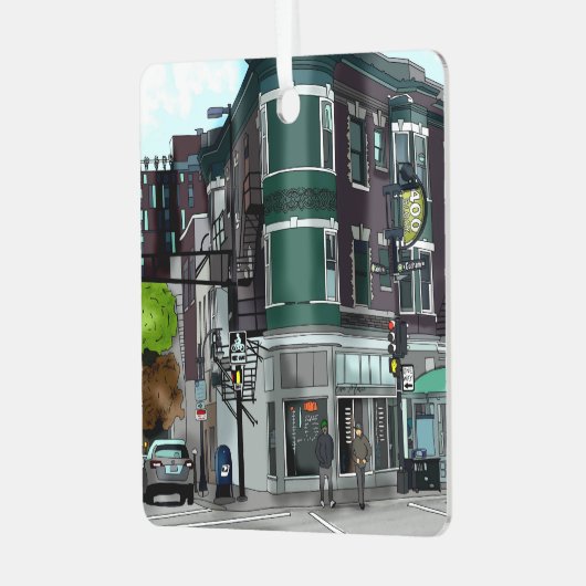 Drawing of Downtown Madison, Wisconsin Christmas Ornament Aus Metall (Vorderseite links)