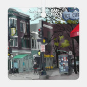 Drawing of Downtown Madison, Wisconsin Christmas Ornament Aus Metall (Rückseite)