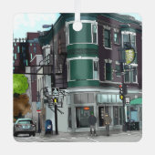 Drawing of Downtown Madison, Wisconsin Christmas Ornament Aus Metall (Vorderseite)