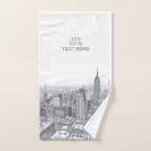Drawing of New York City Landscape Custom Badhandtuch Set (Handtuch)