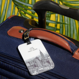 Drawing of New York City Landscape Custom Gepäckanhänger