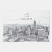 Drawing of New York City Landscape Custom Geschirrtuch (Horizontal)
