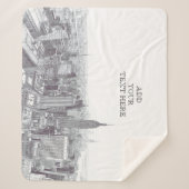 Drawing of New York City Landscape Custom Sherpadecke (Vorderseite)
