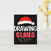 Drawing Santa Claus Christmas Matching Costume  Karte (Gelbe Blume)