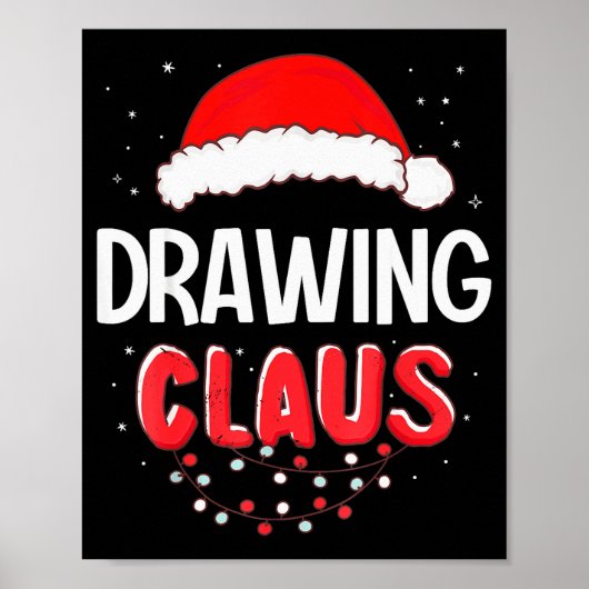 Drawing Santa Claus Christmas Matching Costume  Poster (Vorne)
