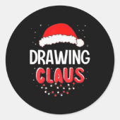 Drawing Santa Claus Christmas Matching Costume  Runder Aufkleber (Vorderseite)