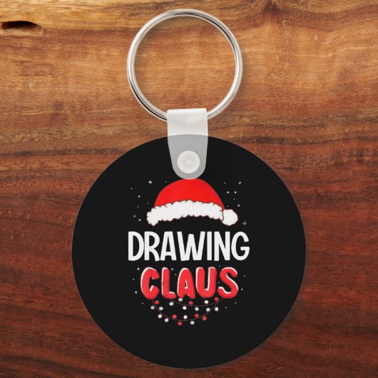 Drawing Santa Claus Christmas Matching Costume Schlüsselanhänger (Vorderseite)