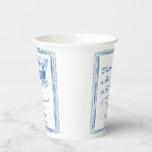 Drawn Blue Bun in the Oven Baby Shower Party Pappbecher (Links)