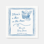 Drawn Blue Bun in the Oven Baby Shower Party Serviette (Vorderseite)
