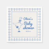 Drawn Blue Silly Goose Classic Baby Boy Shower Serviette (Vorderseite)